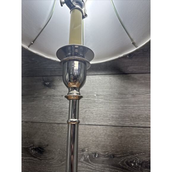 RALPH Lauren Chrome Candlestick Table Lamp 34” with Shade - Picture 6 of 8